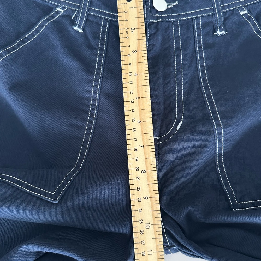 Wide Leg Cargo Pants Y2K Utility Navy Skater  Medium Streetwear - Picture 7 of 11